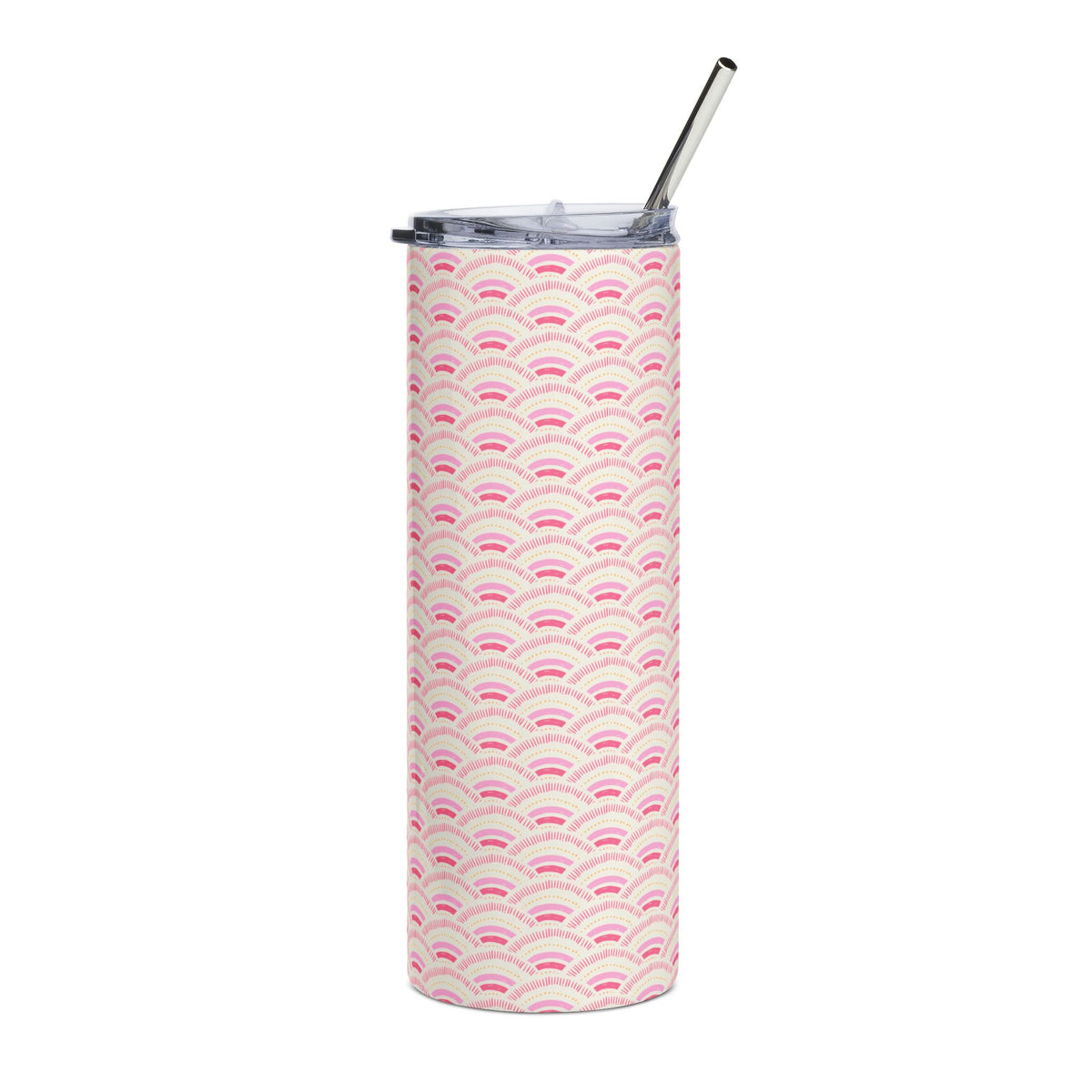 Pretty Pink Rainbow Pattern 20oz Stainless Steel Tumbler Travel Cup