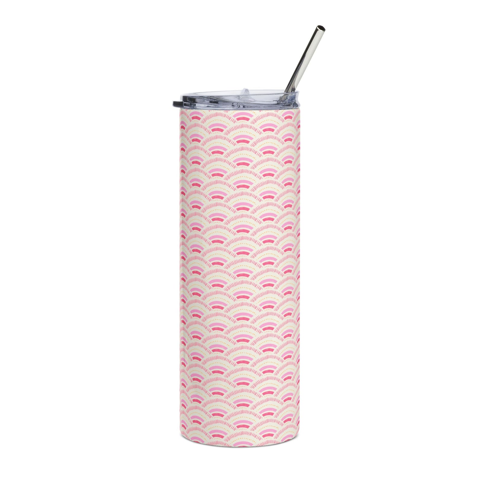 Pretty Pink Rainbow Pattern 20oz Stainless Steel Tumbler Travel Cup