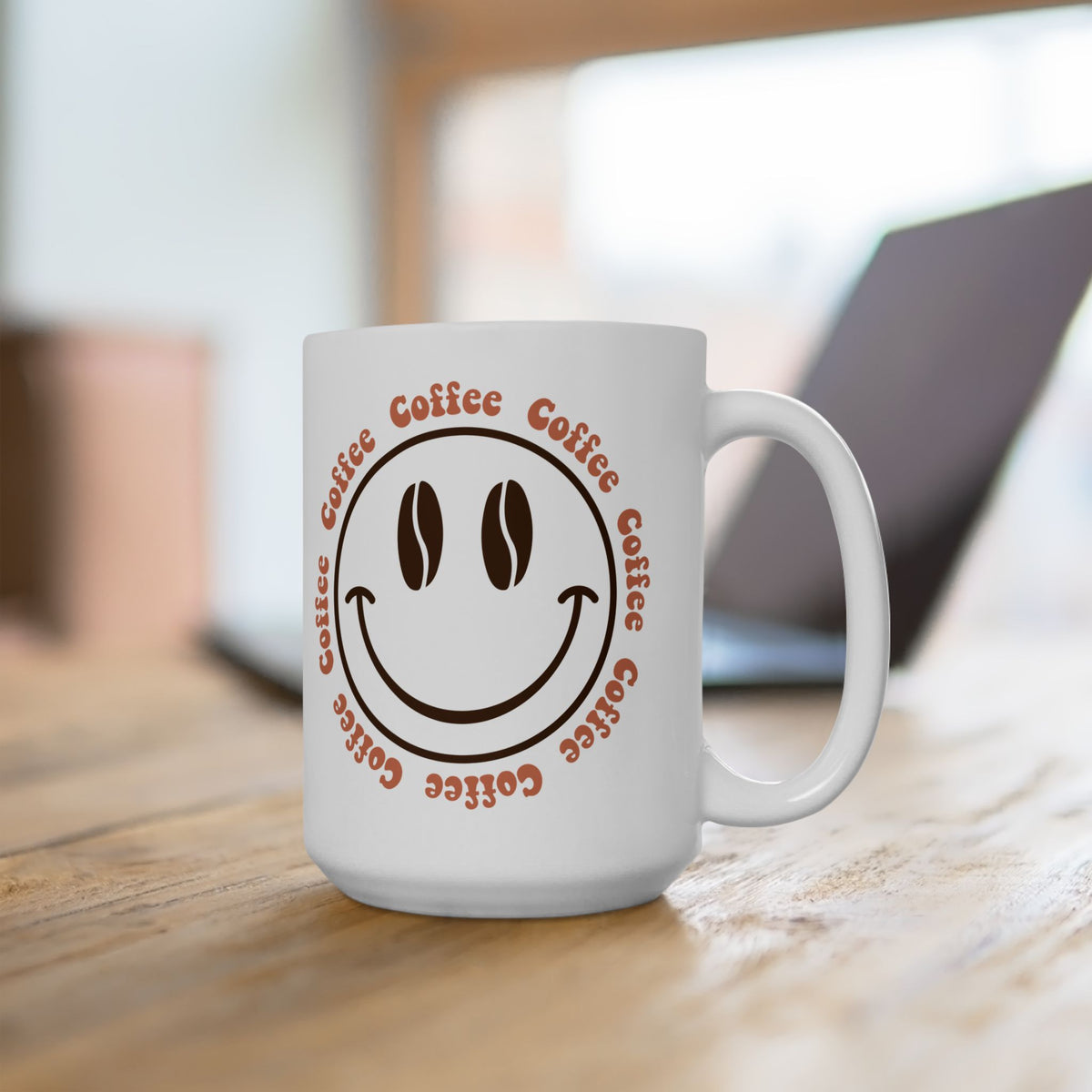 Coffee Coffee Smile Cute Ceramic Mug Coffee Cup (11oz & 15oz)