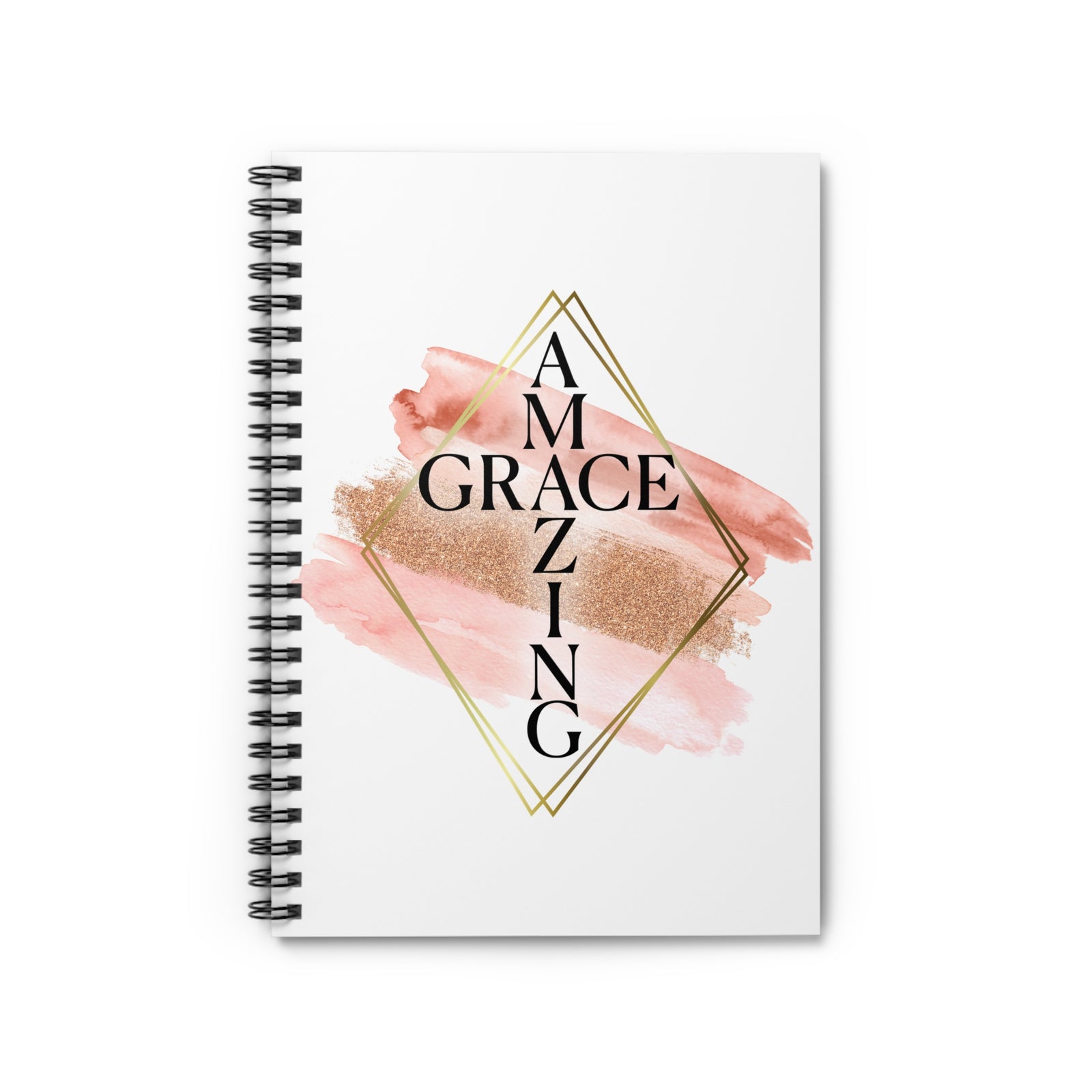 Amazing Grace Spiral Notebook Inspirational Christian Ruled Journal