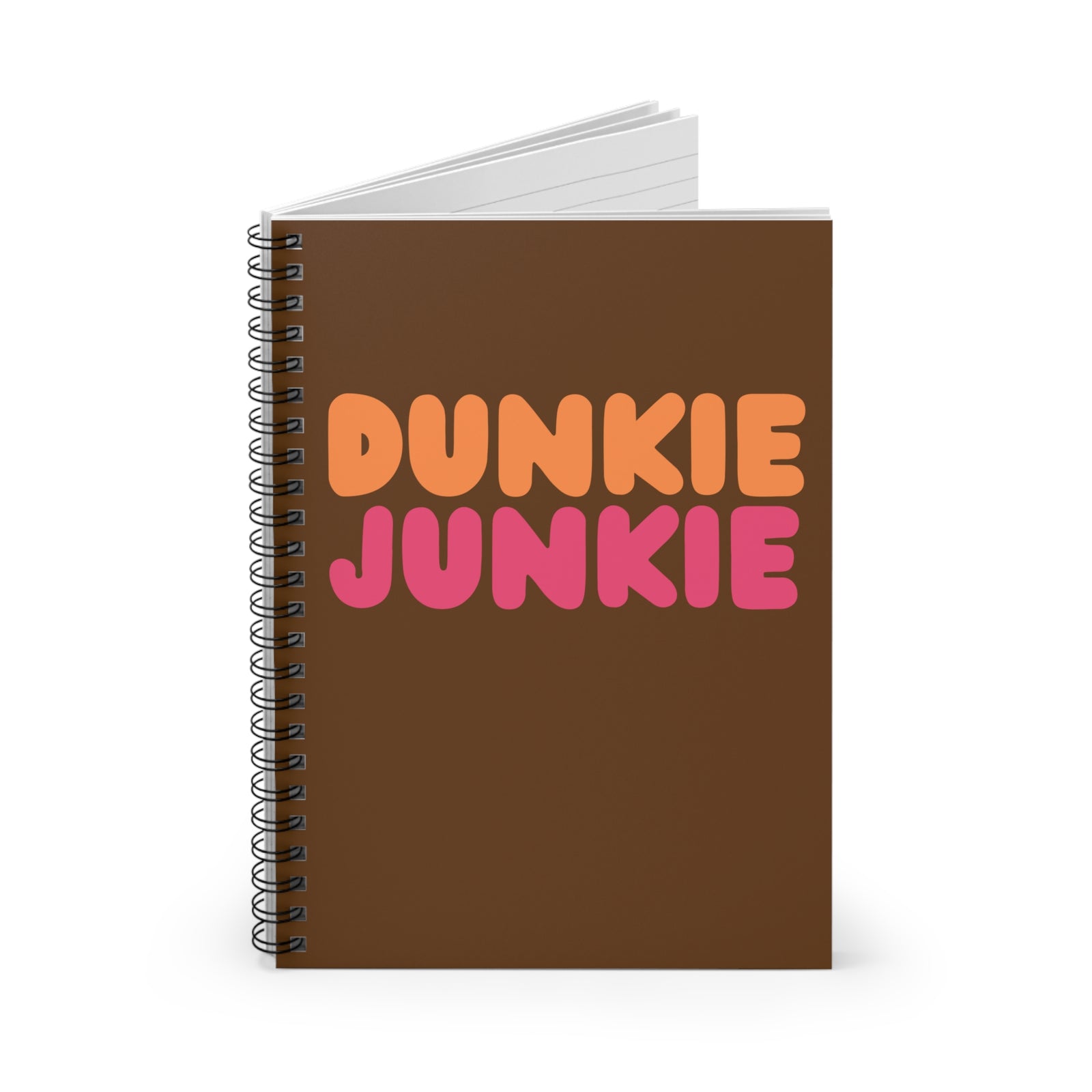 Dunkie Junkie Spiral Notebook Retro Coffee Lover Ruled Journal