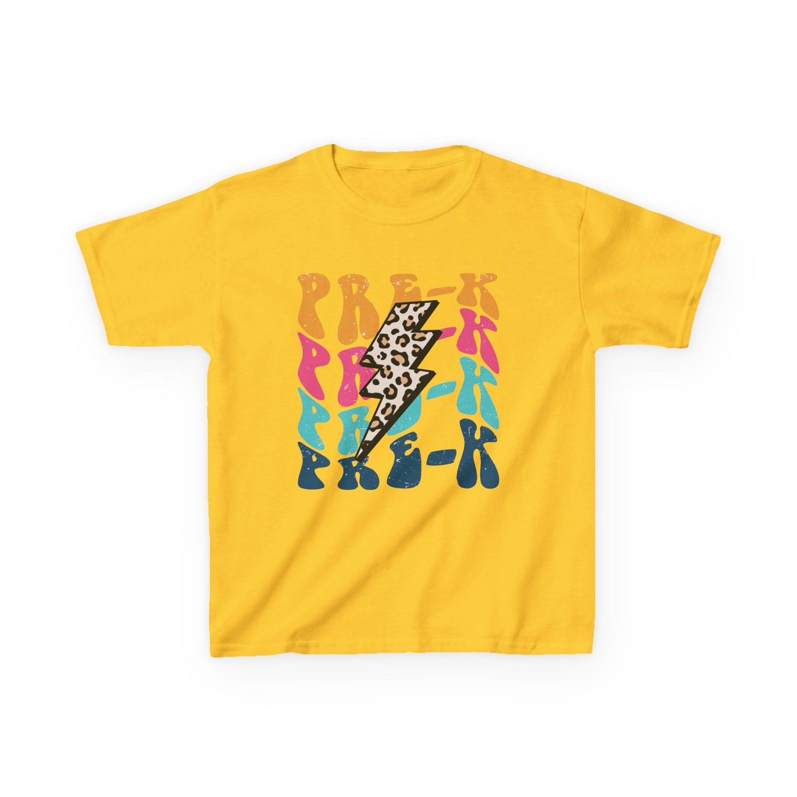 Pre-K Grade Leopard Lightning Graphic Tee Back-to-School Preschool Kids T-Shirt
