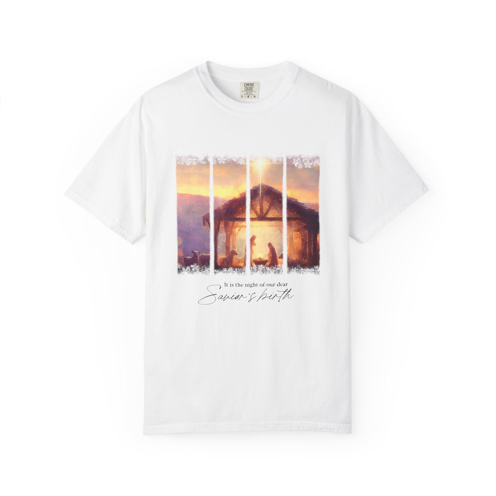 The Night of our Dear Savior's Birth Christmas T-Shirt Christian Graphic Tee