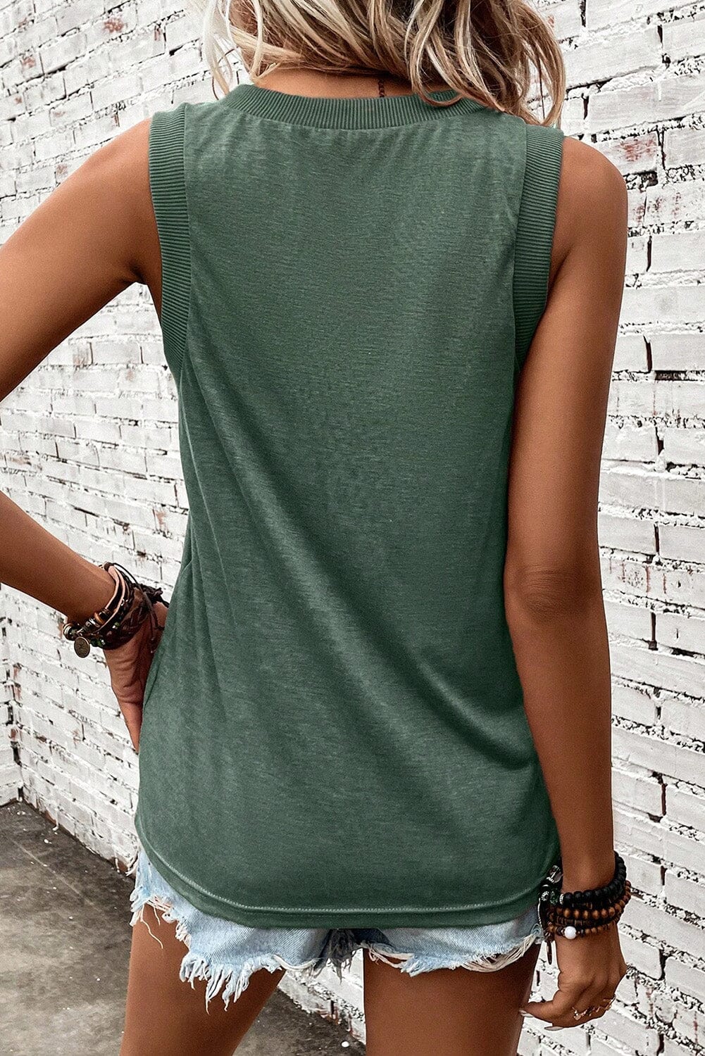 V-Neck Wide Strap Tank - Sydney So Sweet