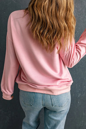 Santa Pink Round Neck Long Sleeve Sweatshirt - Sydney So Sweet