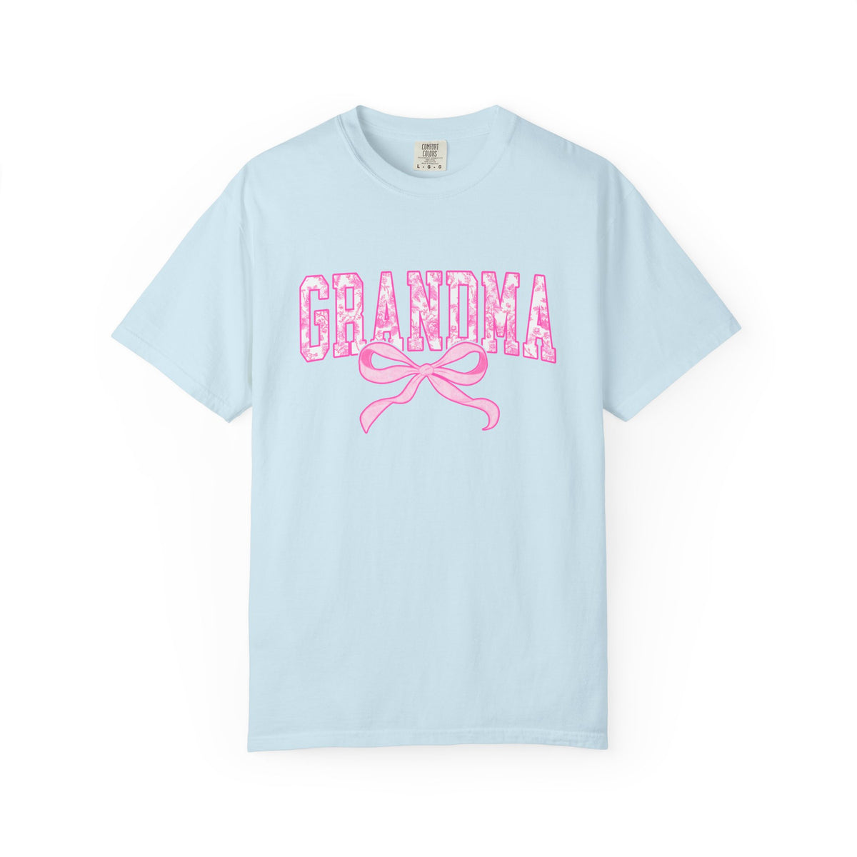 Grandma Coquette Pink Toile Bow T-Shirt Cute Grandmother Graphic Tee