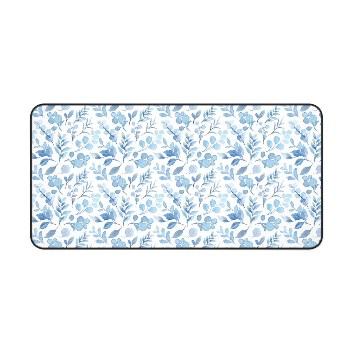 Floral Desk Mat - Elegant Blue Floral Design for Home Office Decor - Sydney So Sweet
