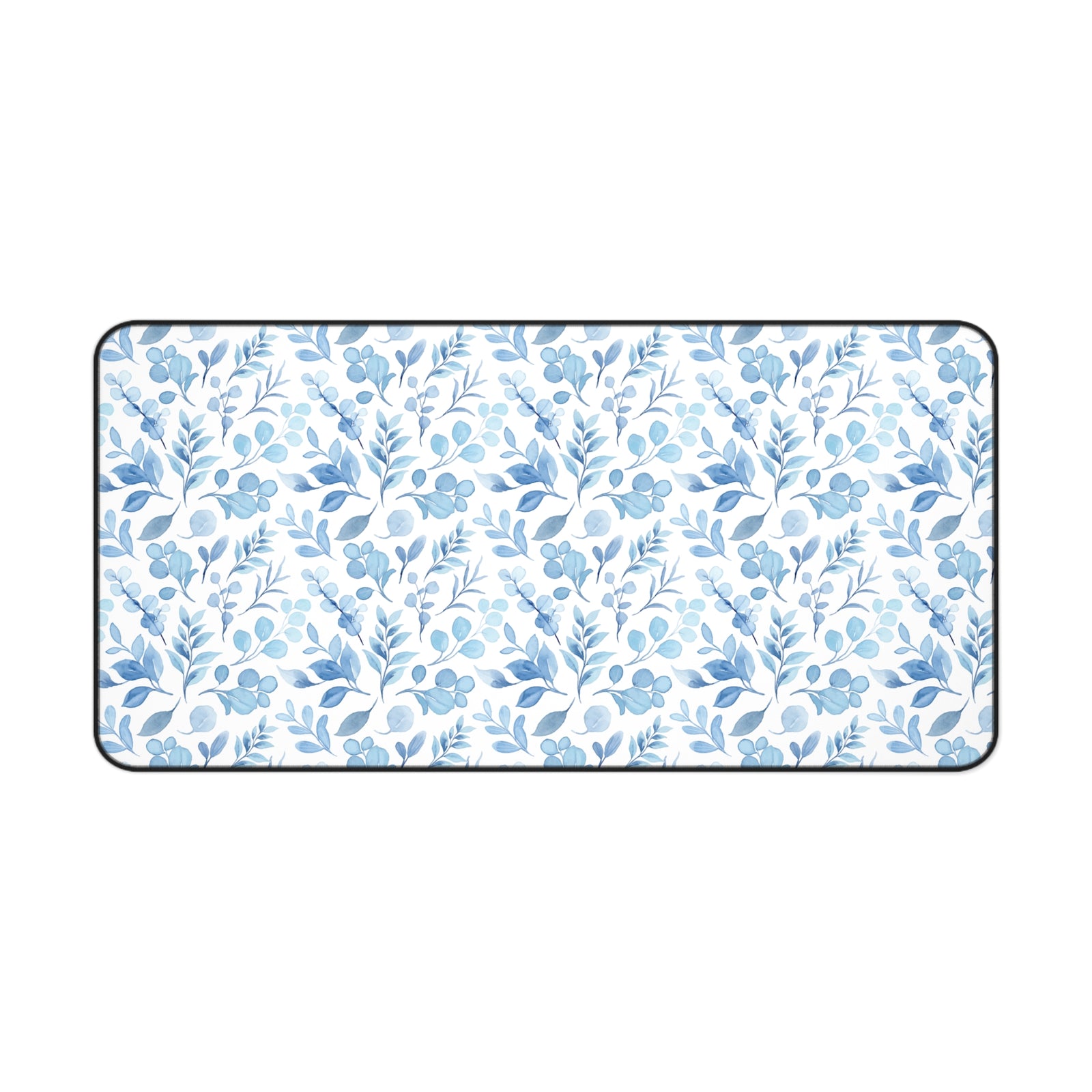 Floral Desk Mat - Elegant Blue Floral Design for Home Office Decor - Sydney So Sweet