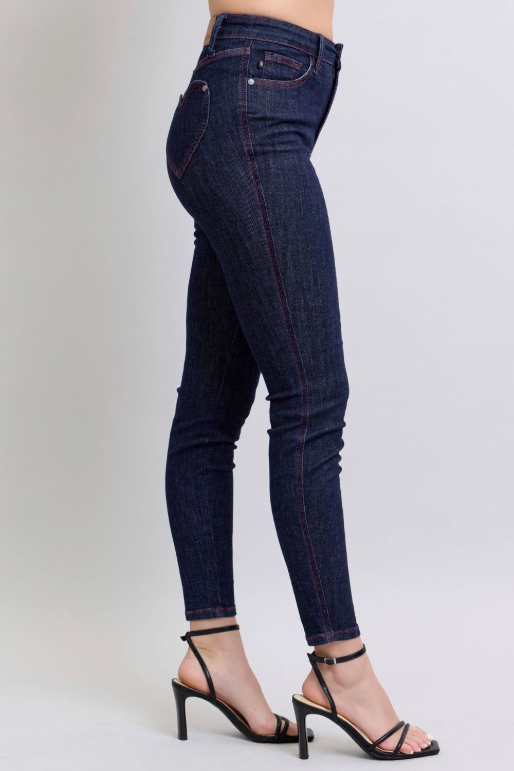 Judy Blue Full Size Heart Shaped Back Pockets Skinny Jeans - Sydney So Sweet