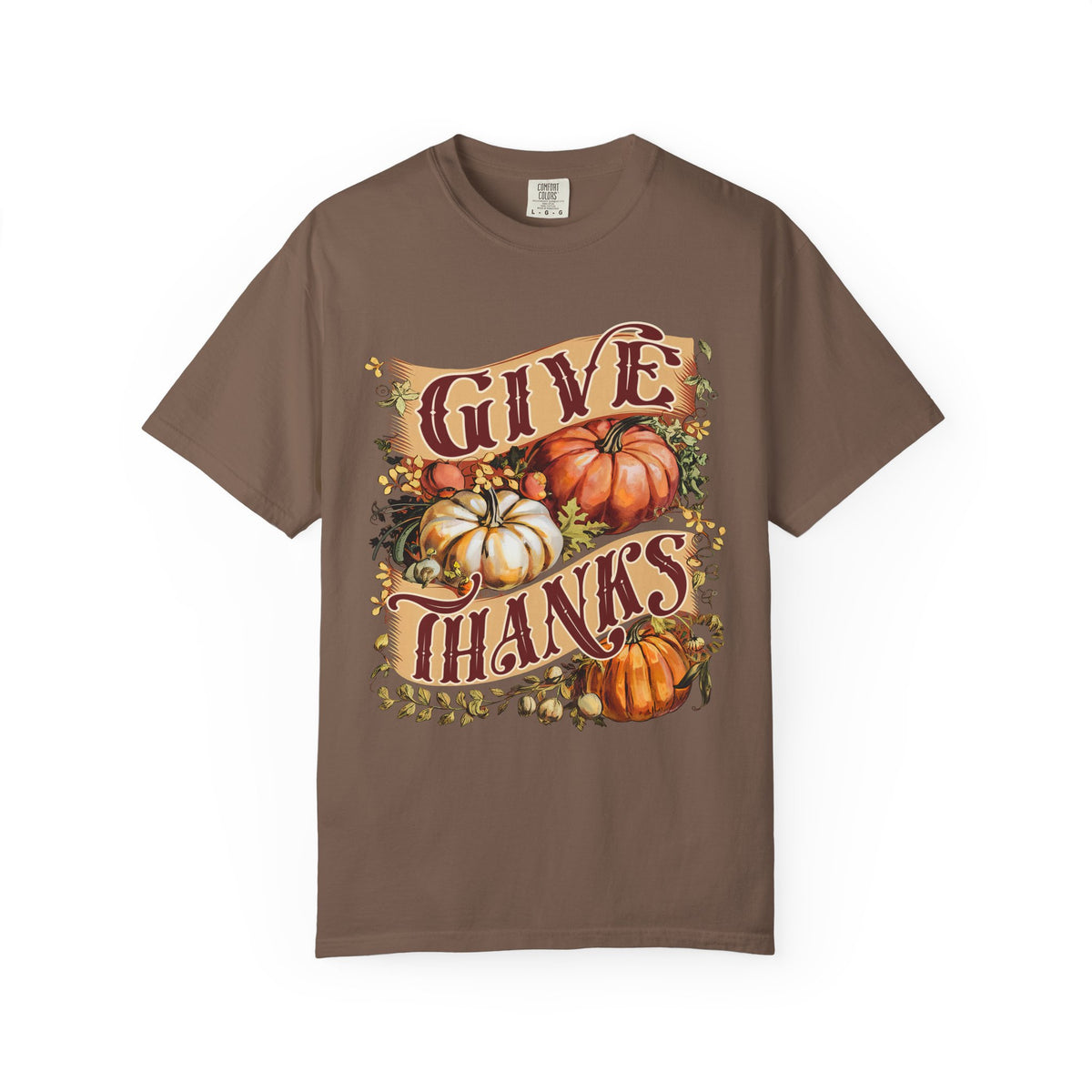 Give Thanks Pumpkin T-Shirt Vintage Thanksgiving Harvest Graphic Tee