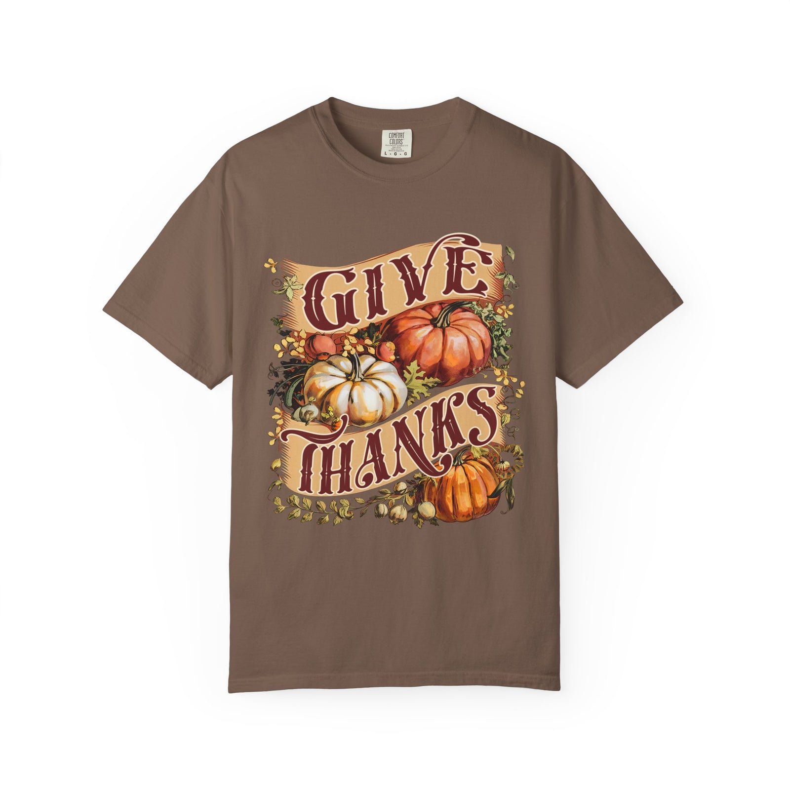 Give Thanks Pumpkin T-Shirt Vintage Thanksgiving Harvest Graphic Tee