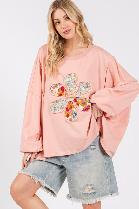 SAGE + FIG Flower Patch Dropped Shoulder Oversize Top - Sydney So Sweet