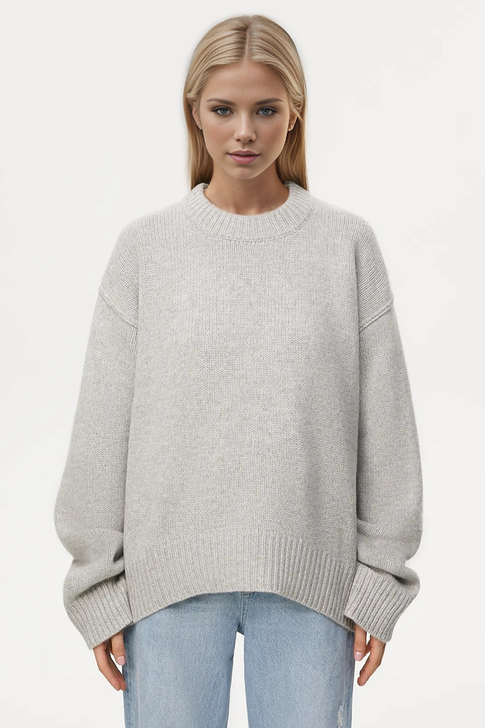 Basic Bae Round Neck Dropped Shoulder Sweater - Sydney So Sweet