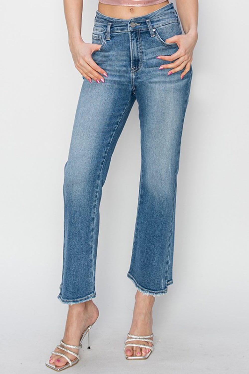 RISEN High Rise Slim Straight Jeans - Sydney So Sweet