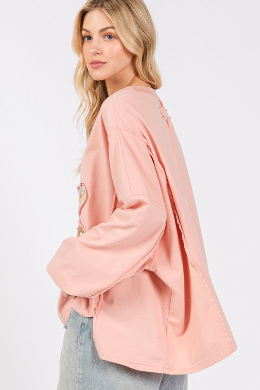 SAGE + FIG Flower Patch Dropped Shoulder Oversize Top - Sydney So Sweet