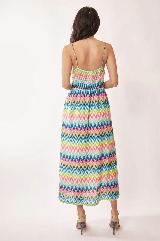 Davi & Dani Multi Color Crochet Lace Midi Dress - Sydney So Sweet