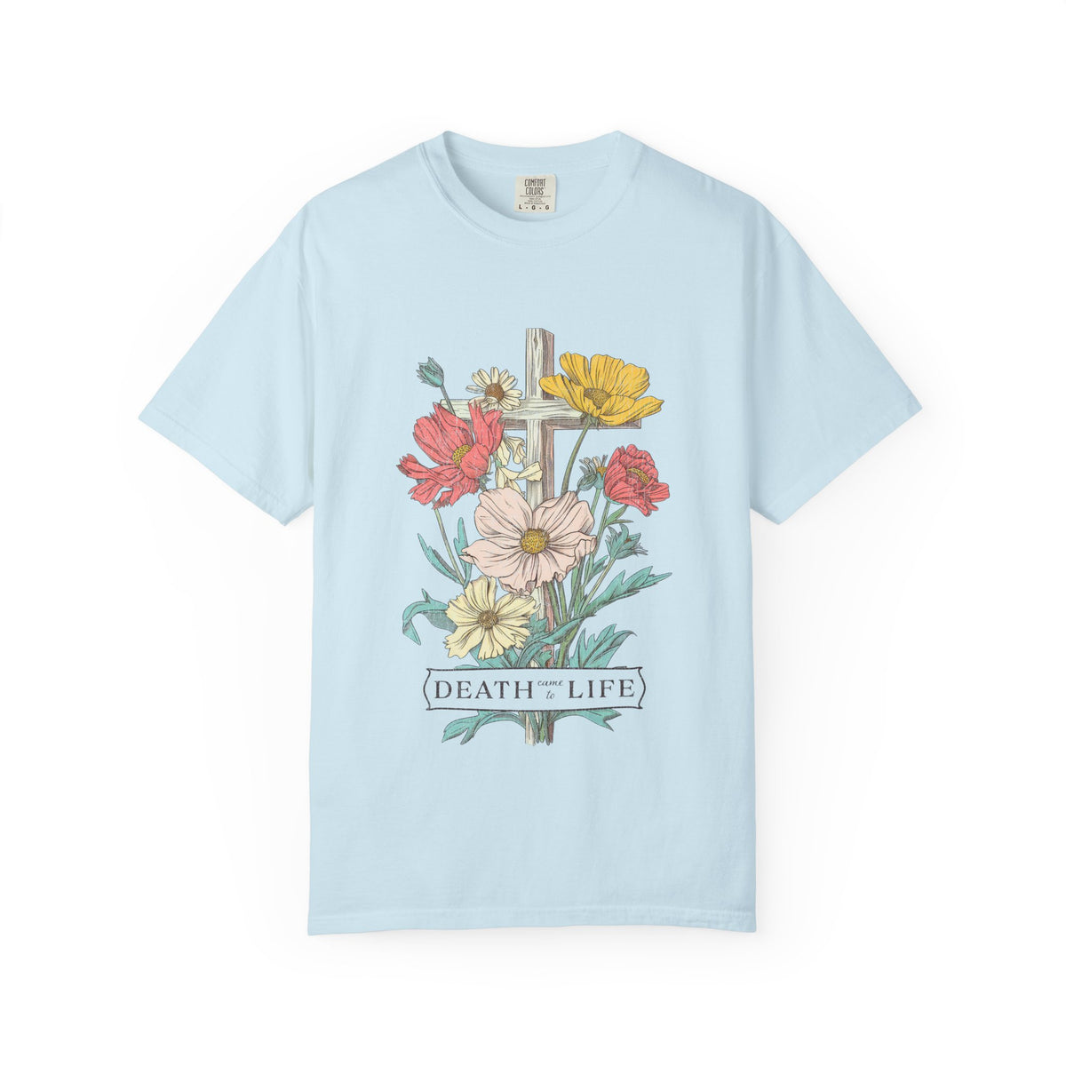 Death Has Come to Life Floral Cross Easter Unisex Tee Christian Distressed T-Shirt