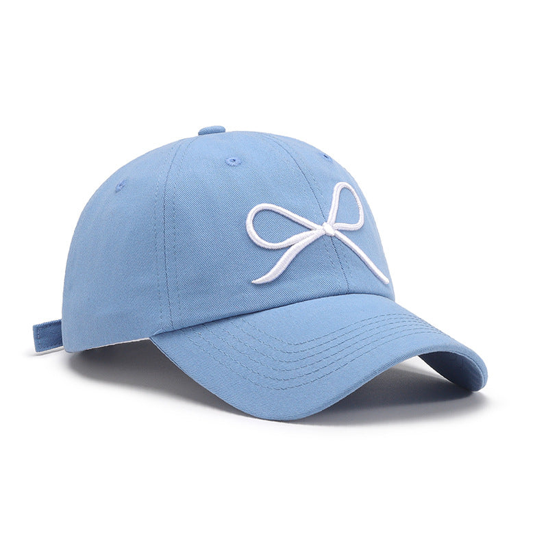 Bow Embroidered Cotton Baseball Cap - Sydney So Sweet