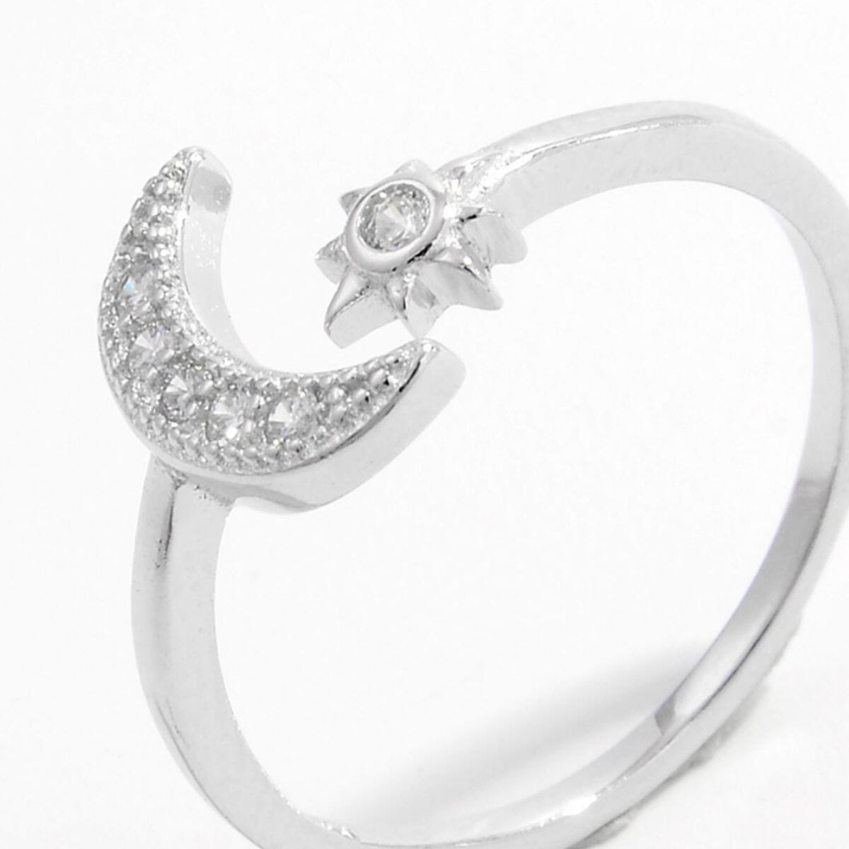 925 Sterling Silver Moon Open Ring - Sydney So Sweet