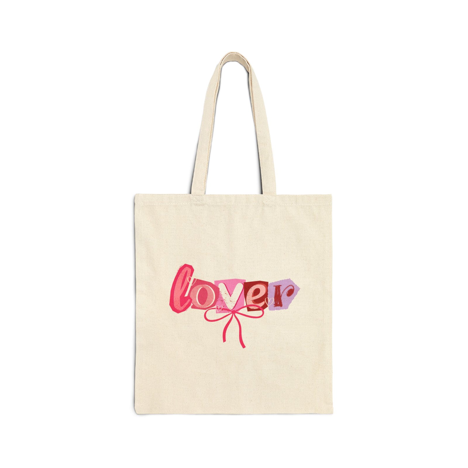 Pink Lover Magazine Cut Out Cotton Canvas Tote Bag