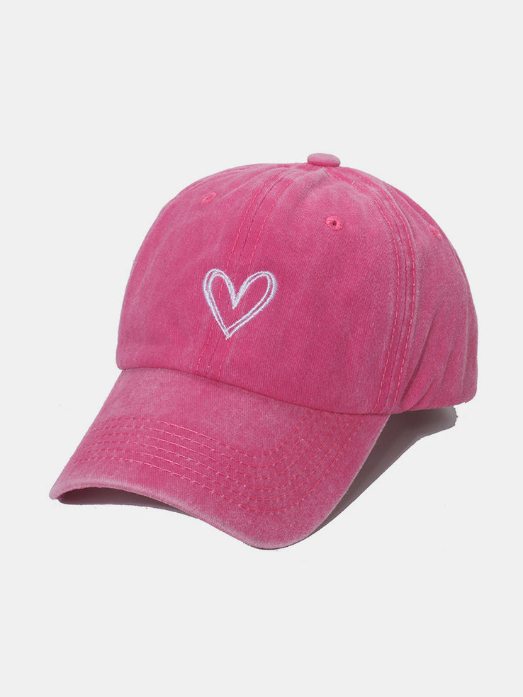 Embroidered Heart Washed Cotton Baseball Cap - Sydney So Sweet