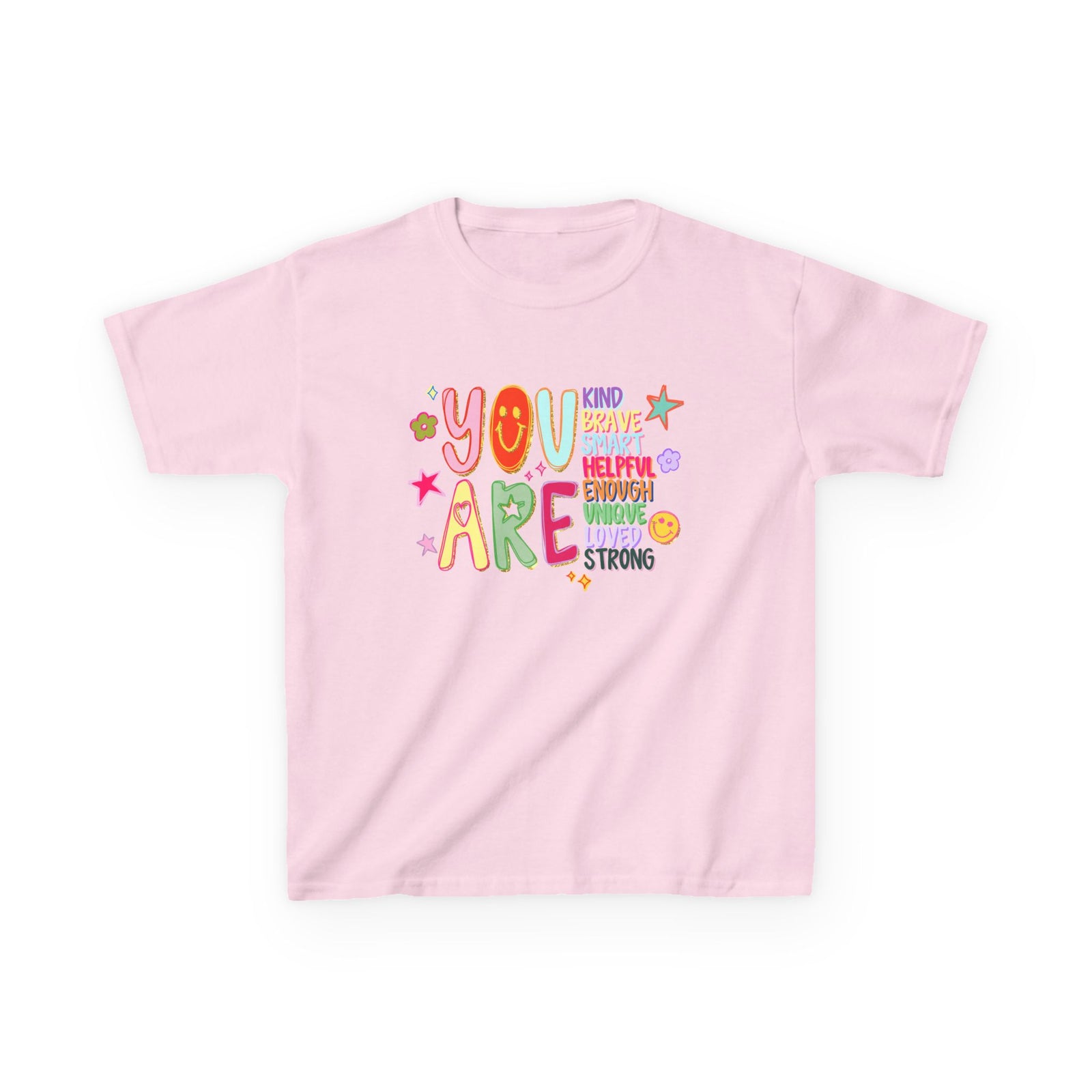 You are Enough Colorful Kids T-Shirt Youth Inspirational Graphic Tee