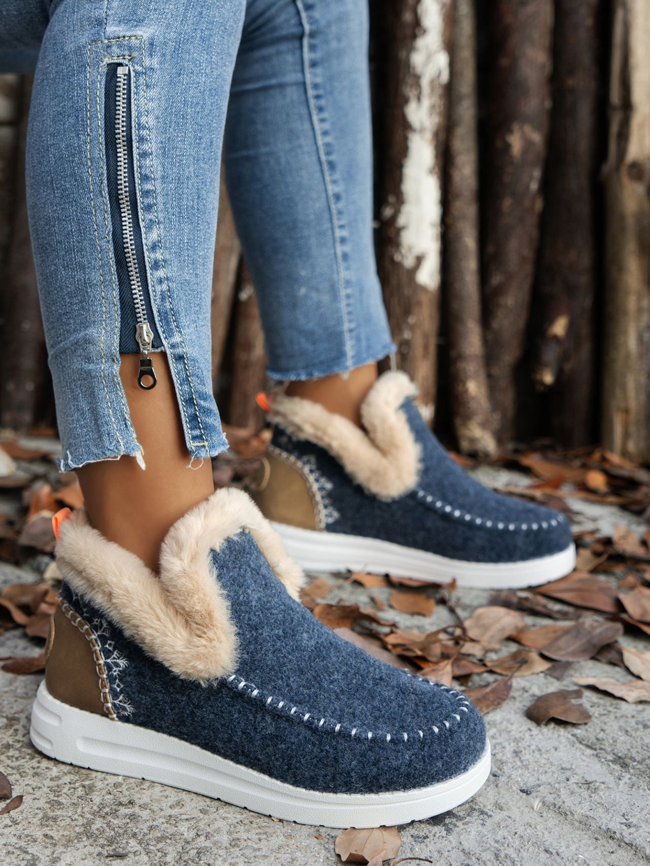 Furry Suede Round Toe Flat Sneakers - Sydney So Sweet