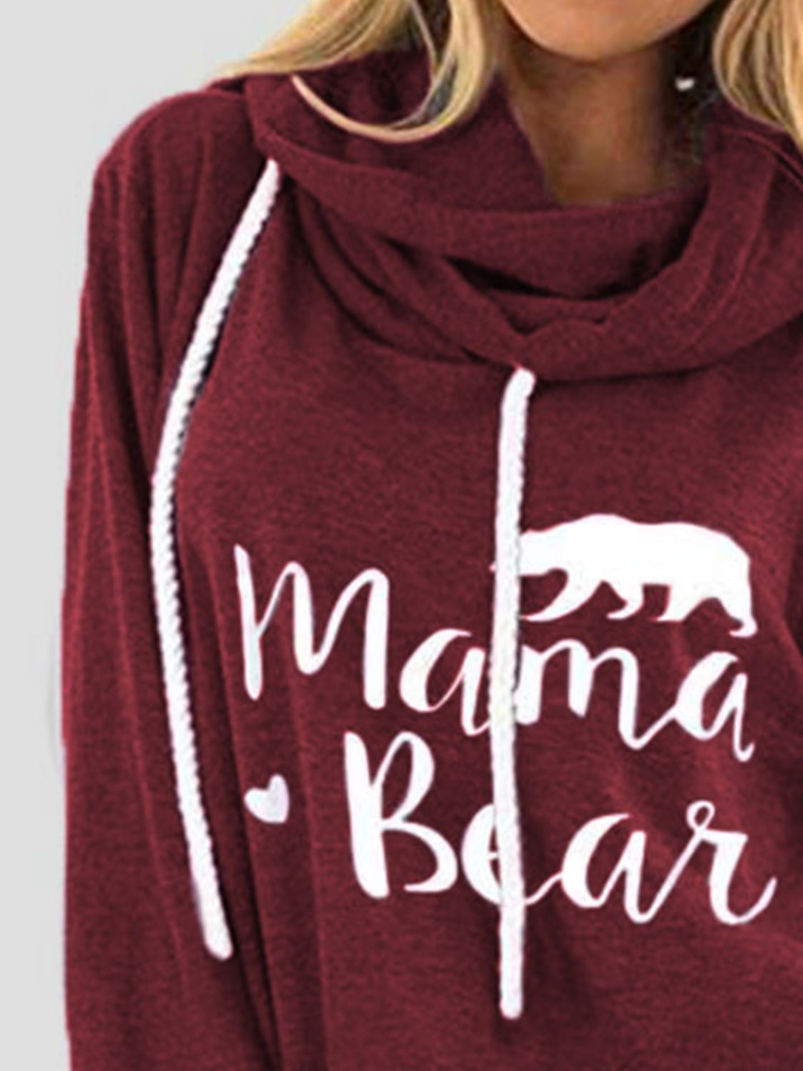 Drawstring Mama Bear Long Sleeve Women's Graphic Hoodie - Sydney So Sweet