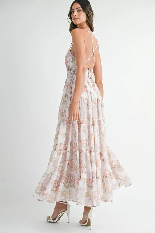 MABLE Floral Print Tiered Cami Maxi Dress - Sydney So Sweet