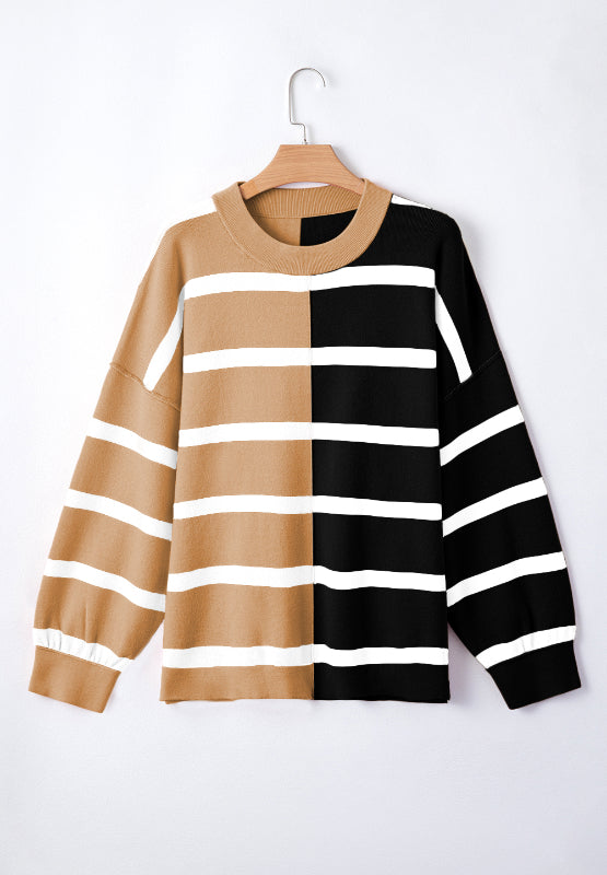 Contrast Striped Long Sleeve Sweatshirt - Sydney So Sweet