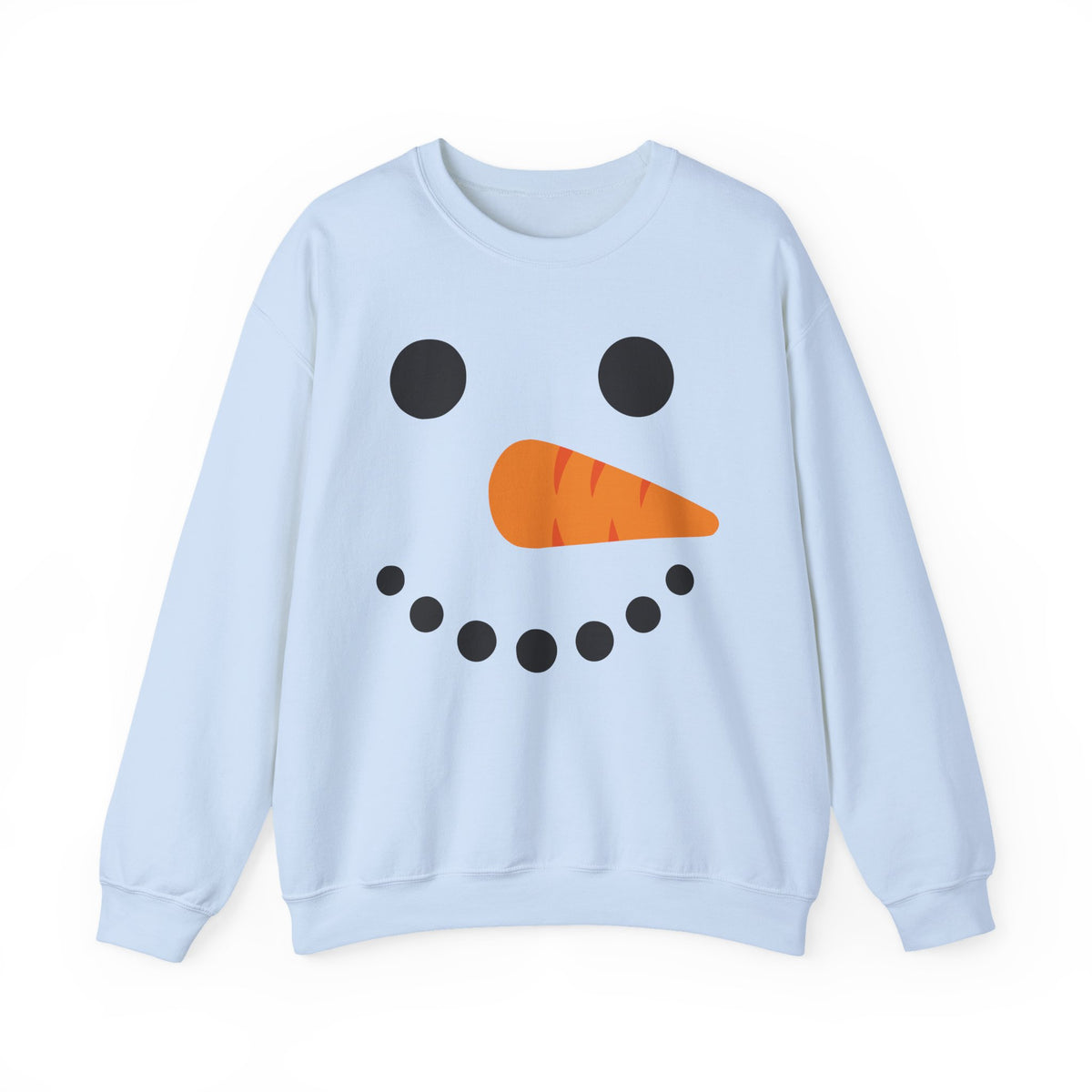Cheerful Snowman Face Winter Crewneck Unisex Sweatshirt