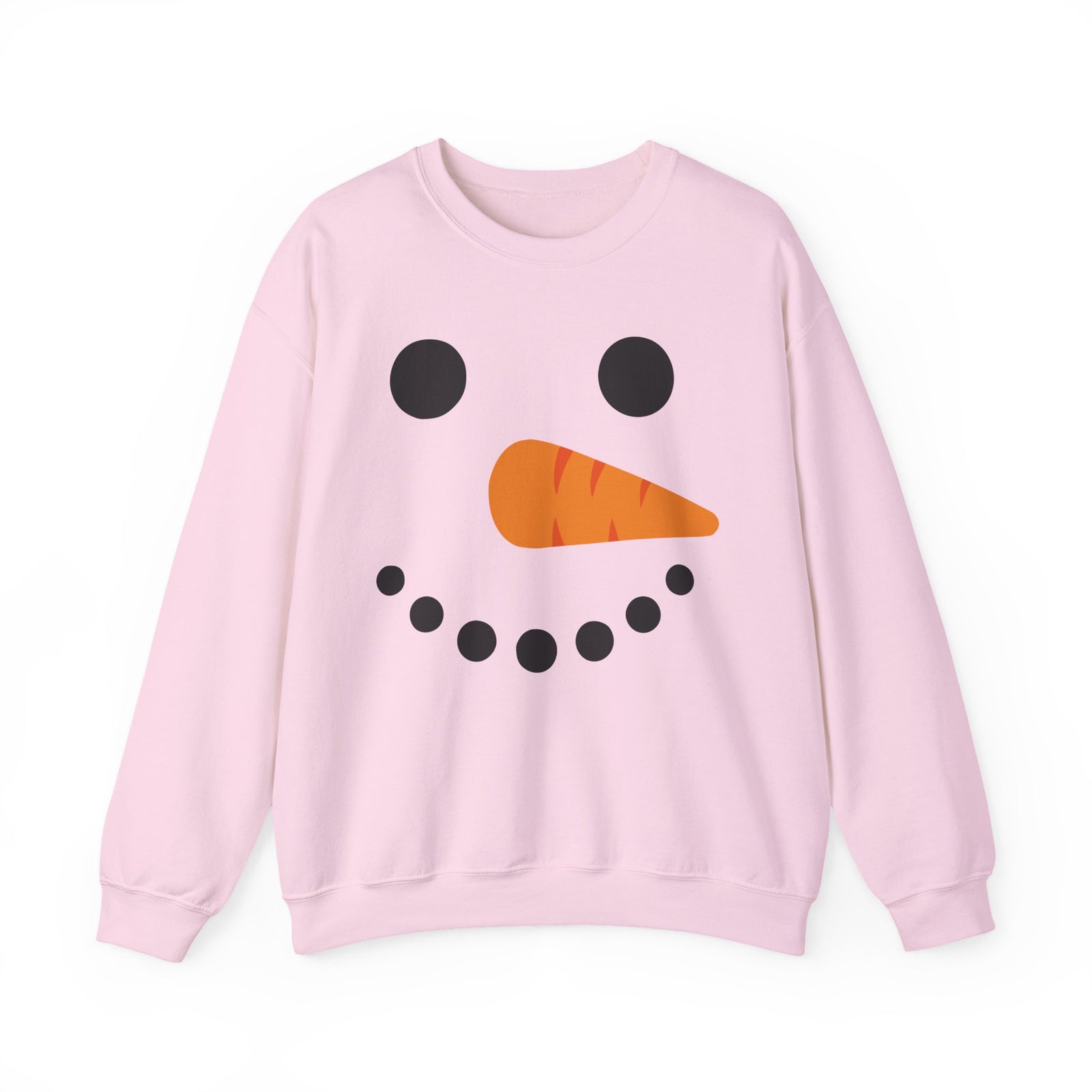 Cheerful Snowman Face Winter Crewneck Unisex Sweatshirt