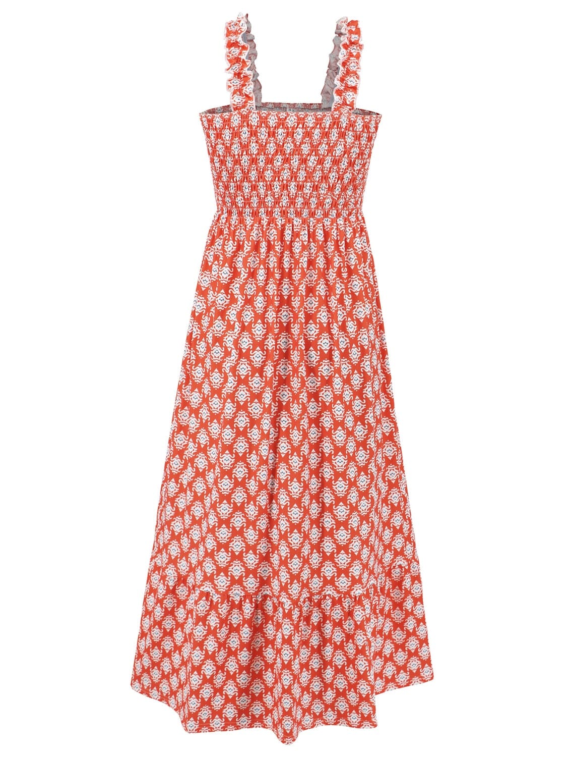 Smocked Printed Square Neck Sleeveless Dress - Sydney So Sweet