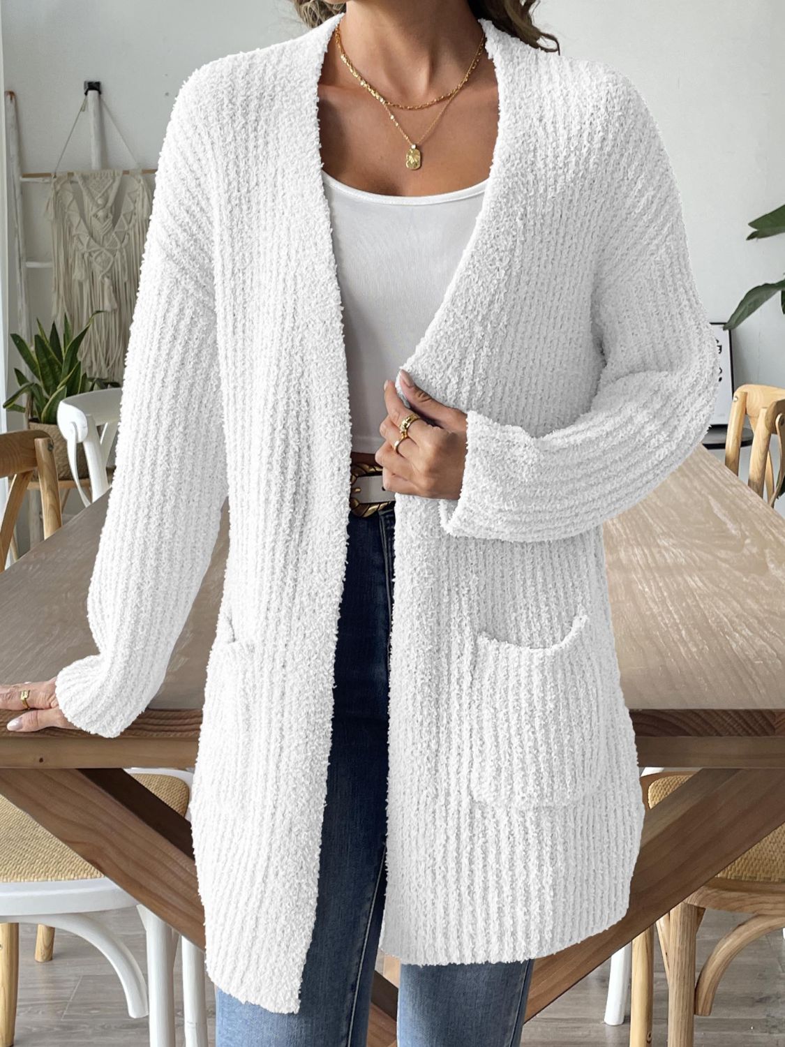 Open Front Long Sleeve Cardigan - Sydney So Sweet