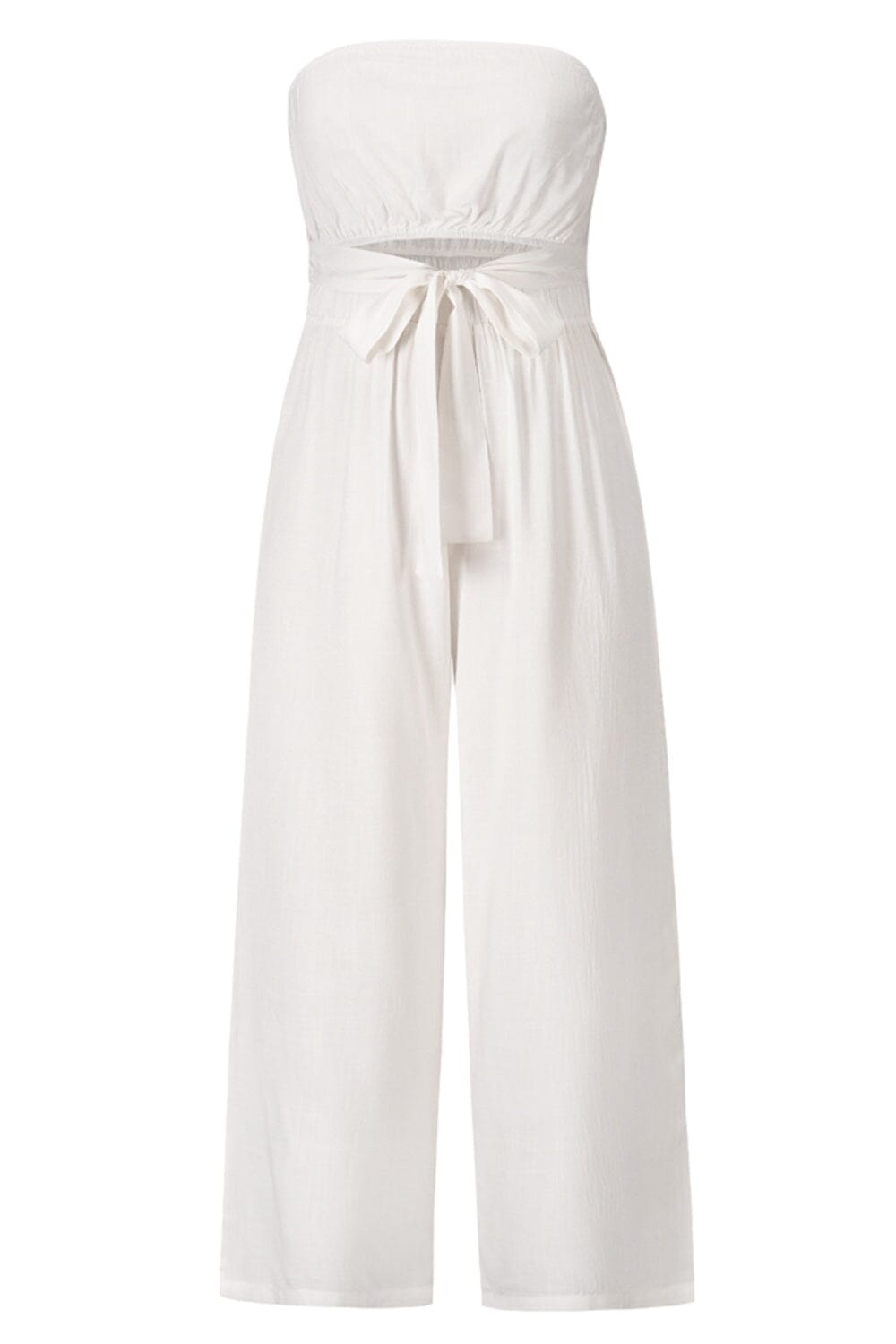 Tied Cutout Tube Wide Leg Jumpsuit - Sydney So Sweet