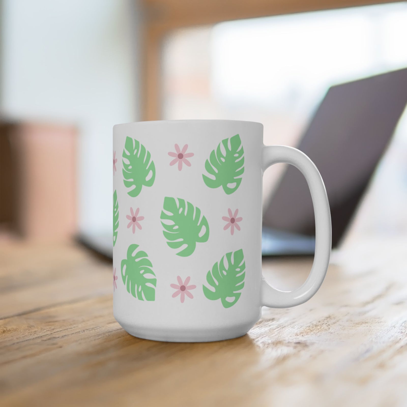 Monstera Plant Cute Ceramic Mug Coffee Cup (11oz & 15oz)