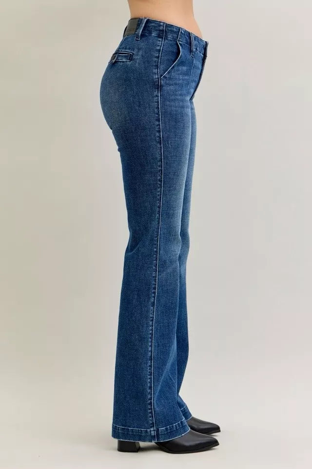 Judy Blue Full Size Mid Rise Bootcut Jeans with Welt Pockets Plus Size - Sydney So Sweet