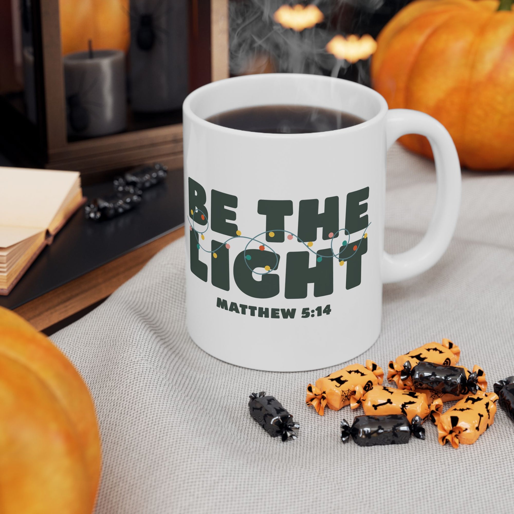 Be the Light Matthew 5:14 Christmas Mug – Holiday Ceramic Coffee Cup - Sydney So Sweet