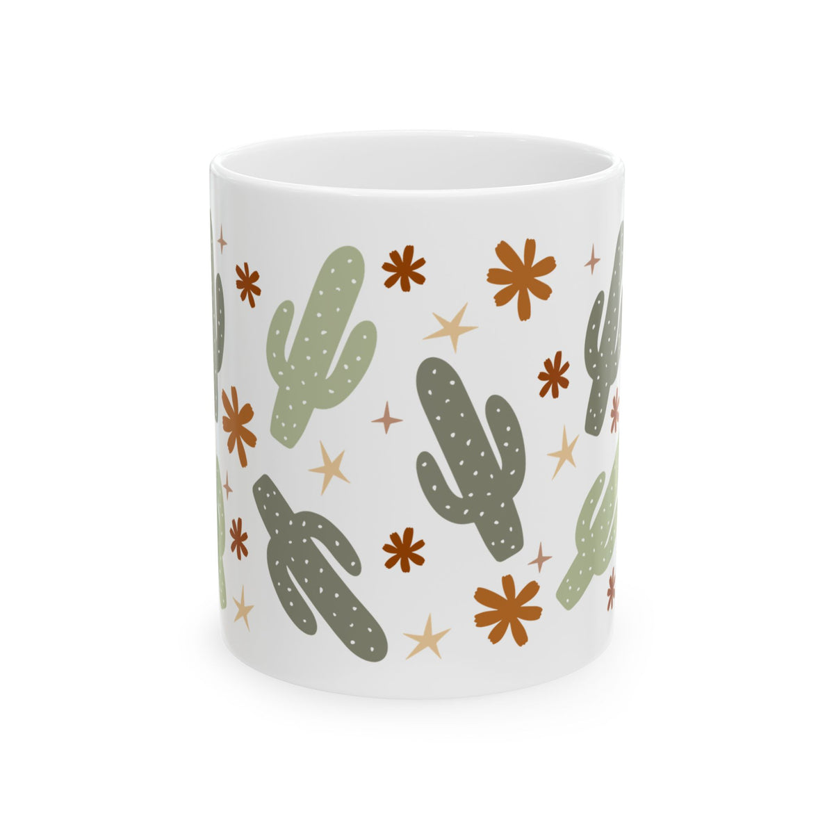 Boho Cactus Cute Ceramic Mug Coffee Cup (11oz & 15oz)