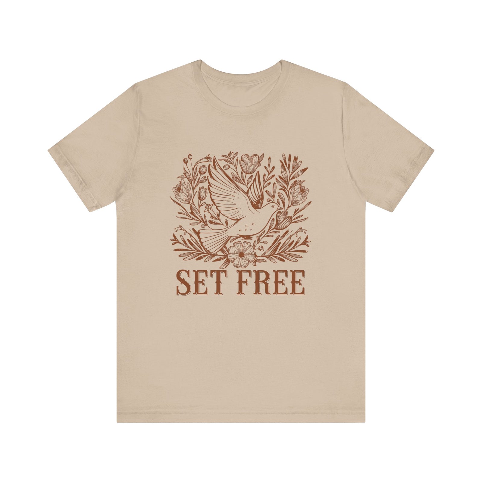 Set Free Dove Tee Inspirational Bird Christian Graphic T-Shirt