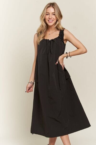 ADORA Drawstring Slit Back Cargo Dress - Sydney So Sweet