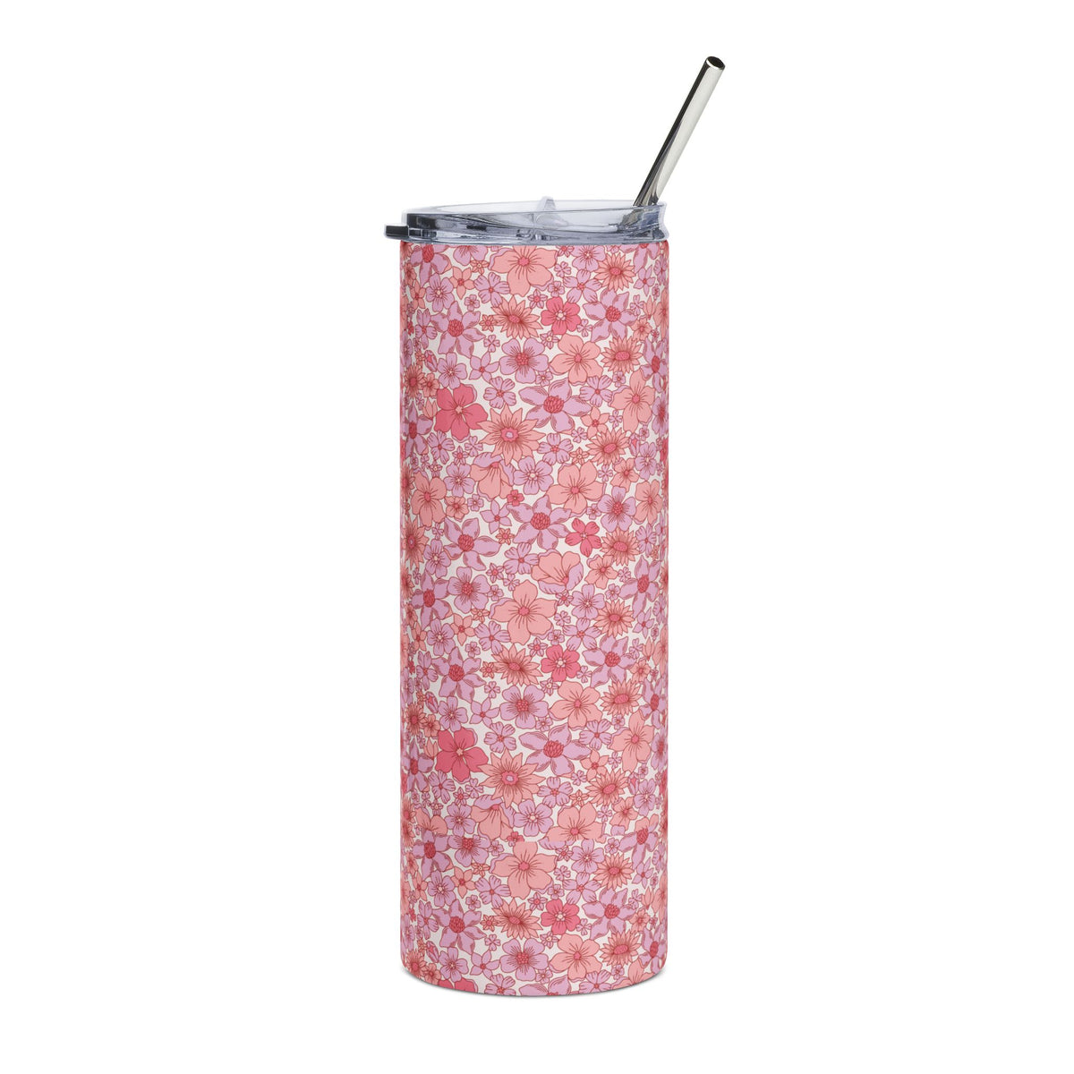 Perfect Pink 20oz Pink Floral Stainless Steel Tumbler Travel Cup