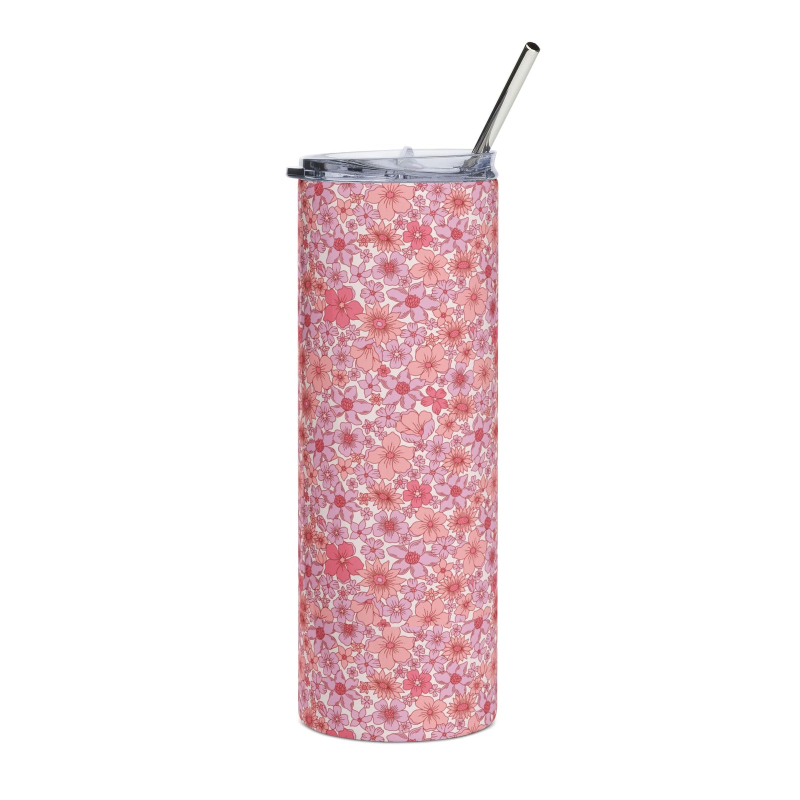 Perfect Pink 20oz Pink Floral Stainless Steel Tumbler Travel Cup