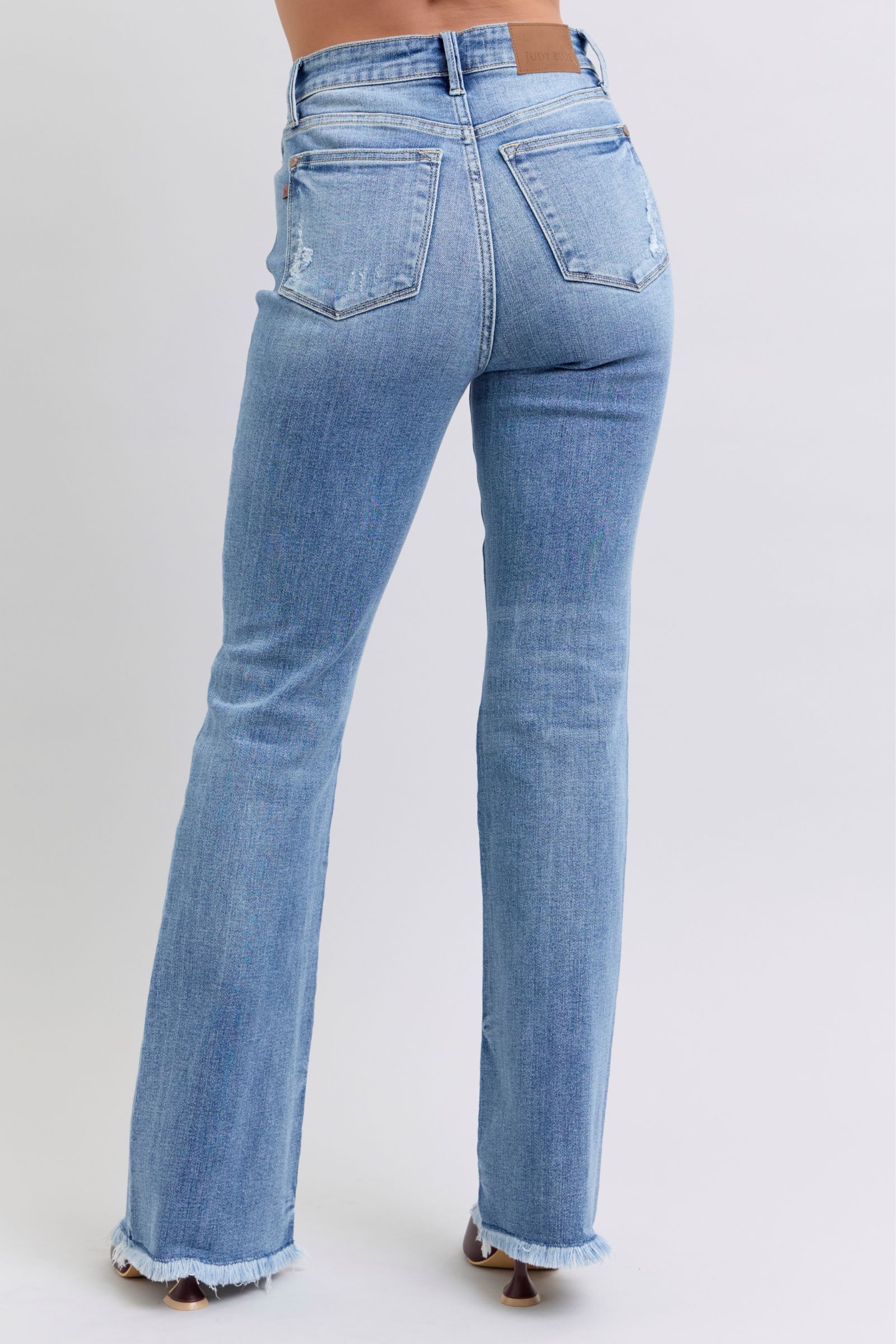 Judy Blue Full Size Raw Hem High Rise Bootcut Jeans - Sydney So Sweet