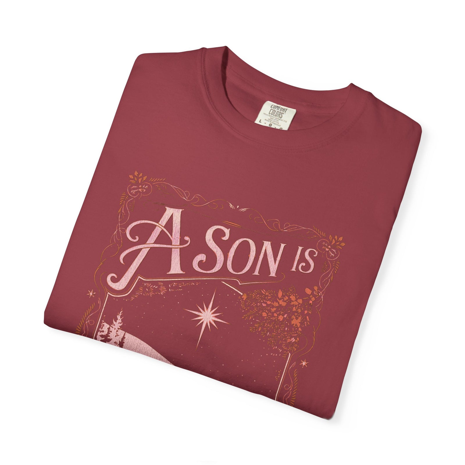 A Son is Given Jesus Christmas Distressed T-Shirt Christian Graphic Tee