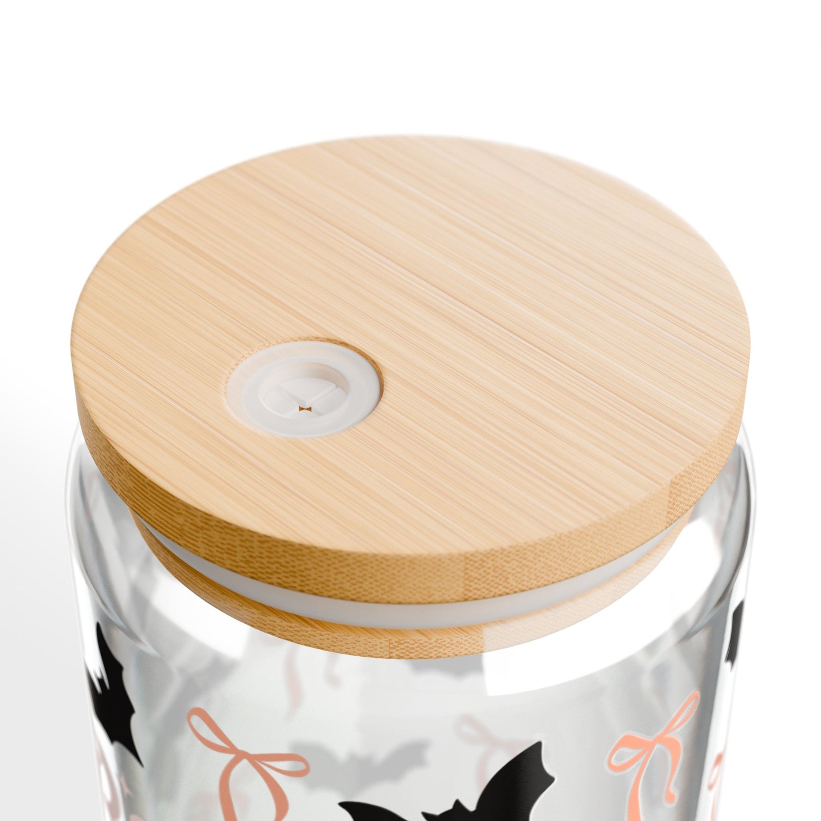 Bats Books & Coffee Sipper Glass 16oz Reusable Drink Jar with Lid & Straw