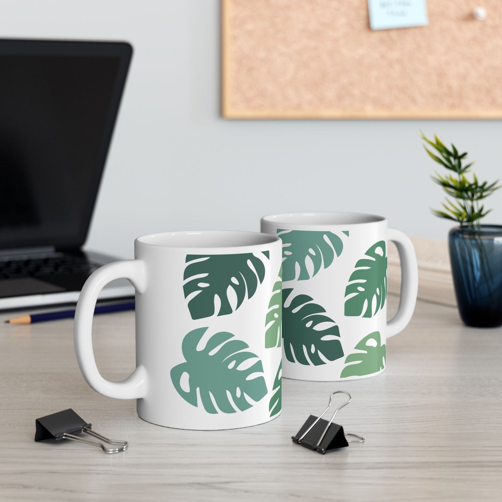 Monstera Leaf Cute Ceramic Mug Coffee Cup (11oz & 15oz)