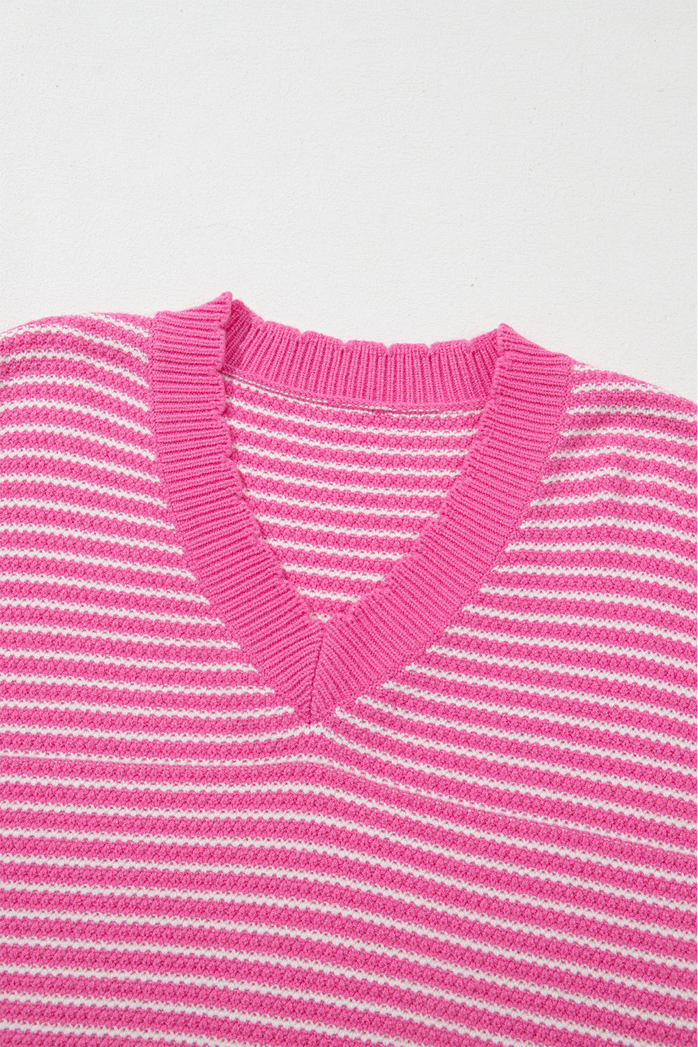 Striped V-Neck Dropped Shoulder Sweater - Sydney So Sweet