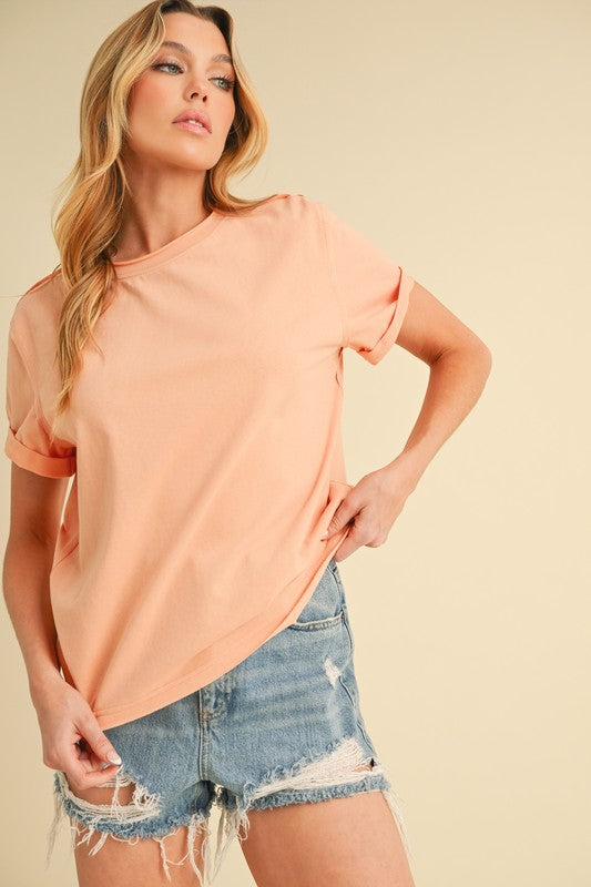 Aemi + Co Exposed Seam Round Neck Short Sleeve T-Shirt - Sydney So Sweet