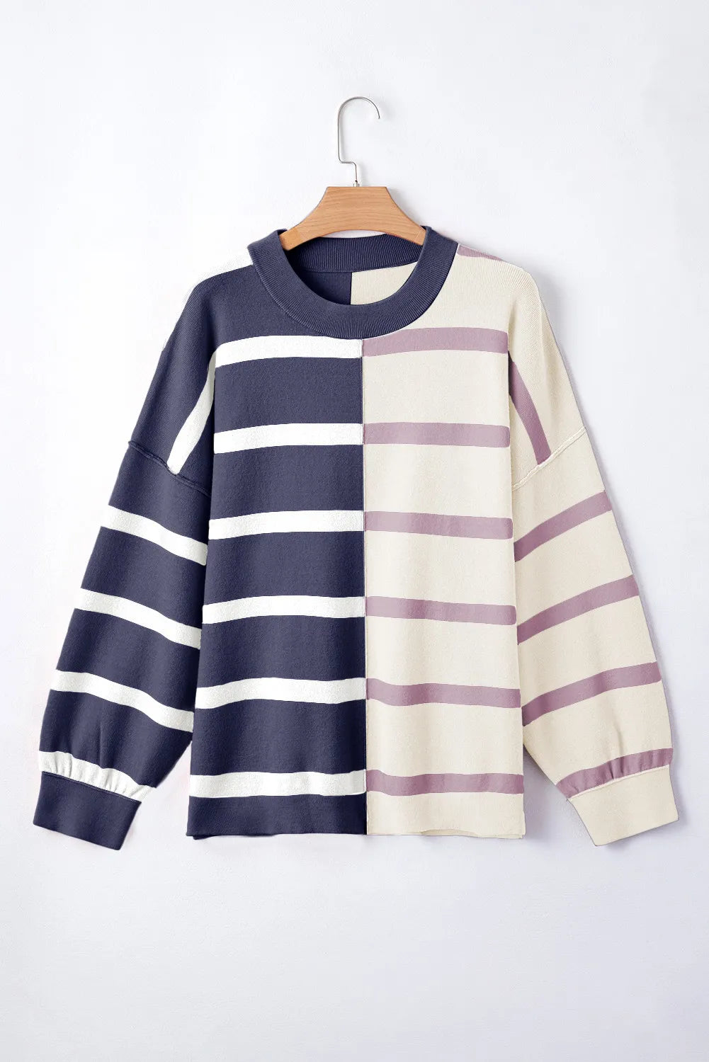 Striped Round Neck Long Sleeve Knit Top - Sydney So Sweet